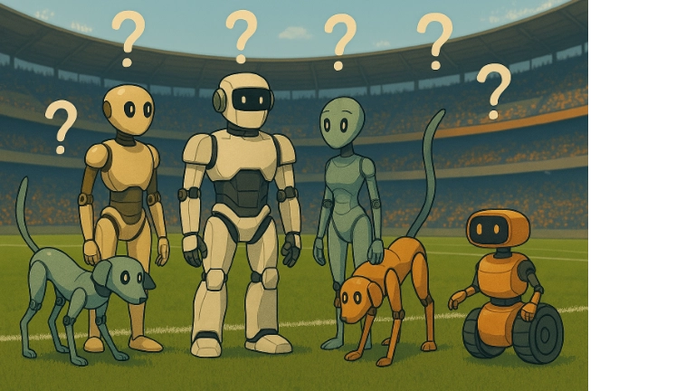 Hypothetische Intelligenz Fall Nr 3. Neun Zielscheiben und fünf Roboter